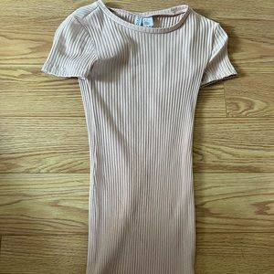 h&m nude pink bodycon dress